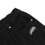 Camo Patchwork Denim Ripped Bermuda Shorts