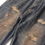 Muddy Wash Straight Leg Ripped Jeans