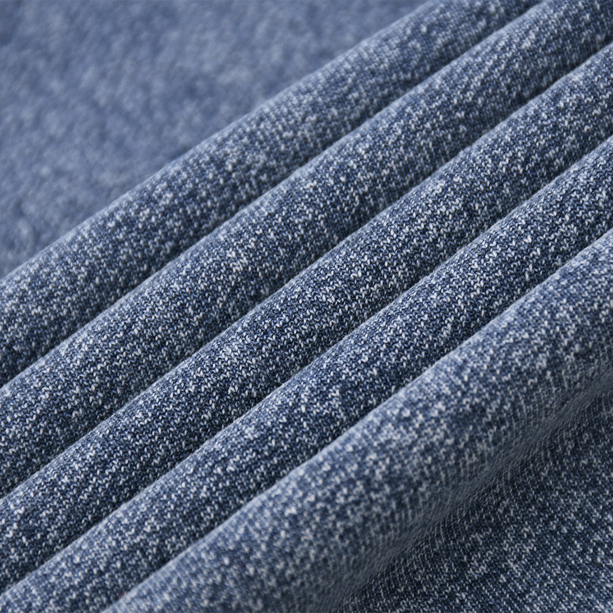 Double Slider Zip Knit Denim Hoodie