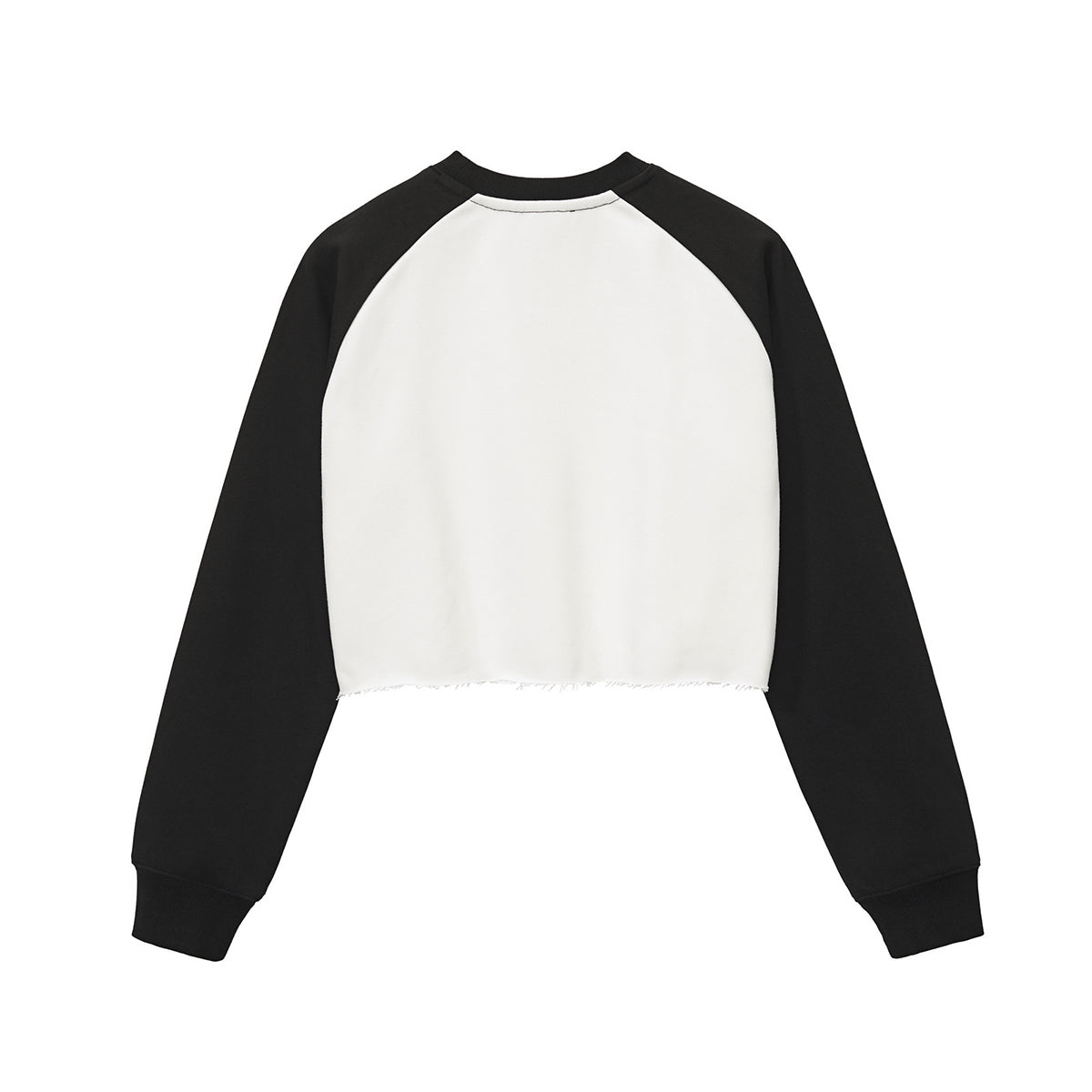 Contrasting Colors Raglan Long-Sleeve Cropped Sweatshirt