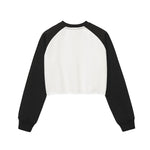 Contrasting Colors Raglan Long-Sleeve Cropped Sweatshirt