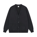 Black Stone Wash Sweatshirt Cardigan