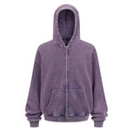 Double Yarn Vintage Washed Zippered Comfort Hoodie