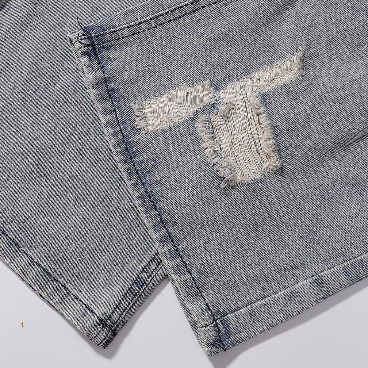 Heavily Distressed Vintage Wash Baggy Jeans