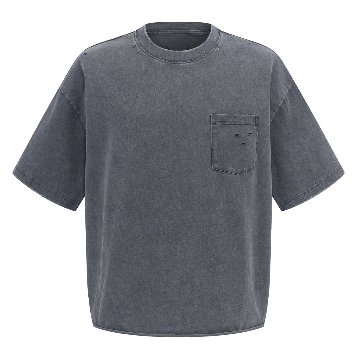 Utility Pocket Distressed Washed Oversized Street Tee