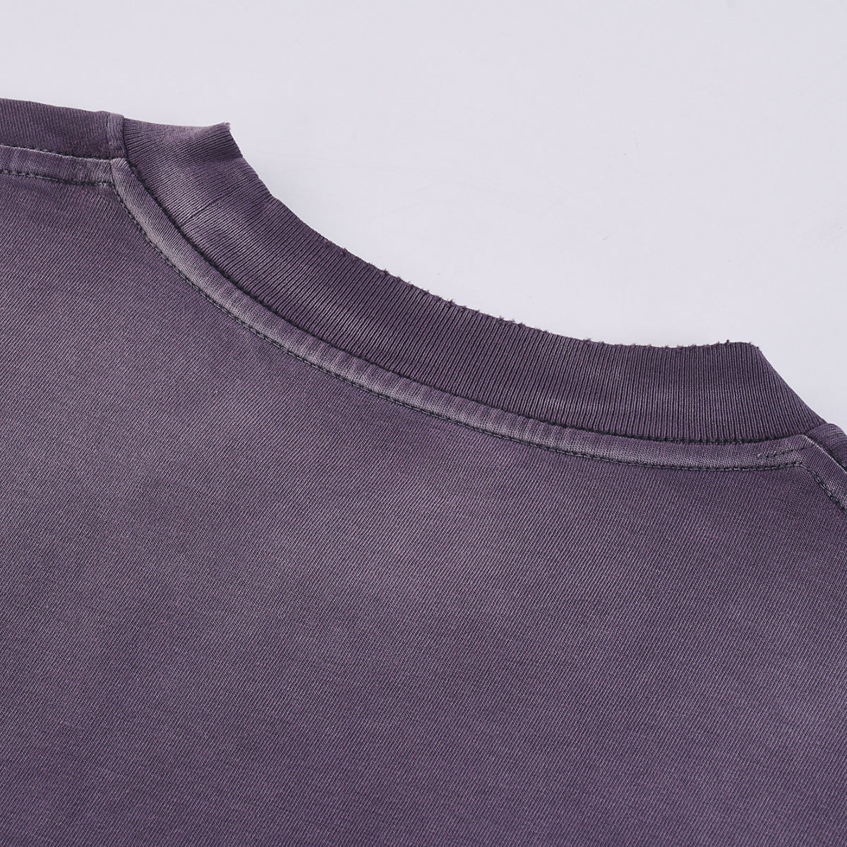 Gradient-Fade Distressed Edge Cotton Tee 260gsm