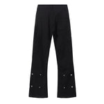 Snap Detail Slight Flared Hem Cargo Pants