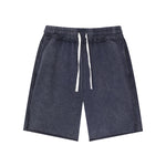 Stone-Washed Raw-Edge Sweat Shorts