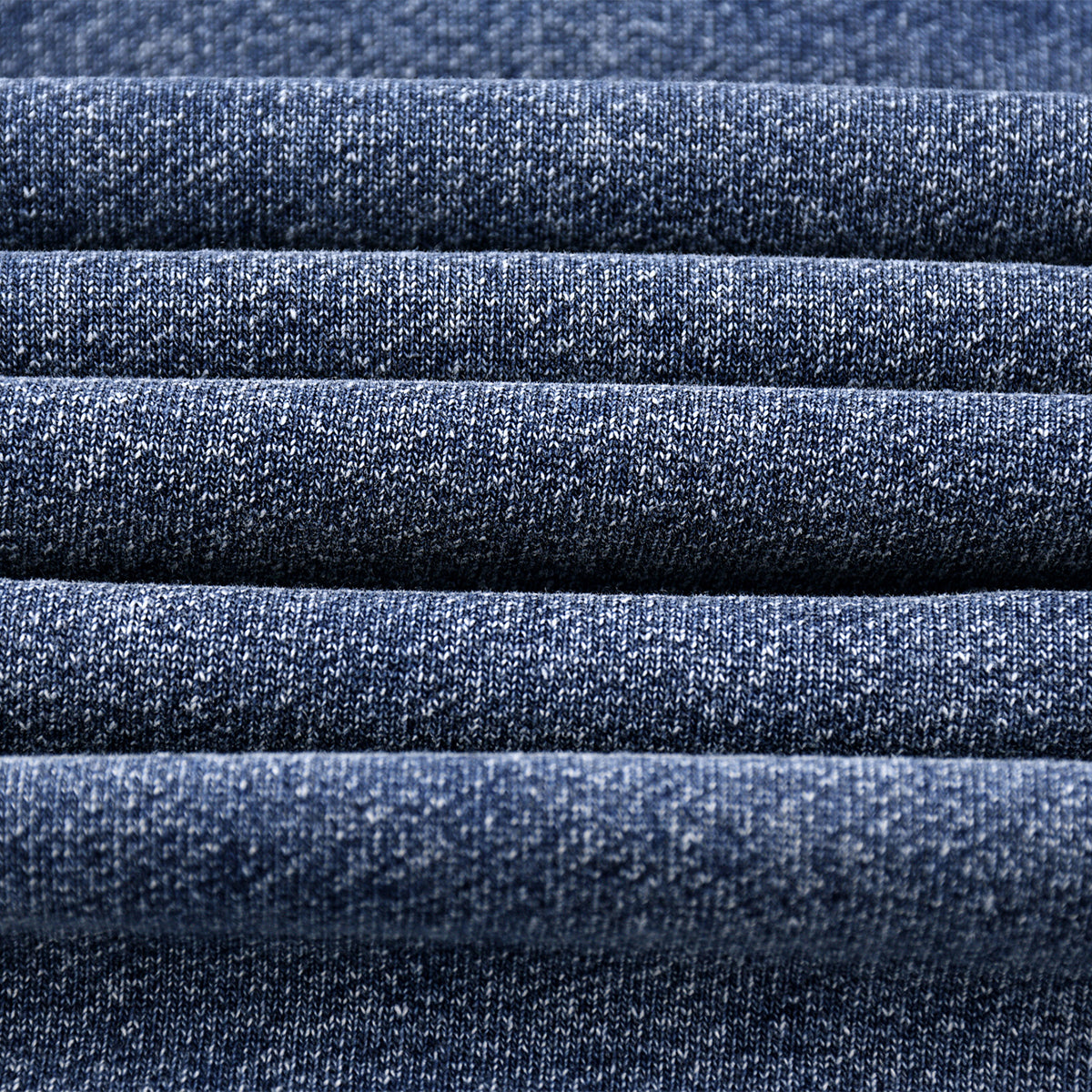 Knit Denim Kangaroo Pocket Hoodie