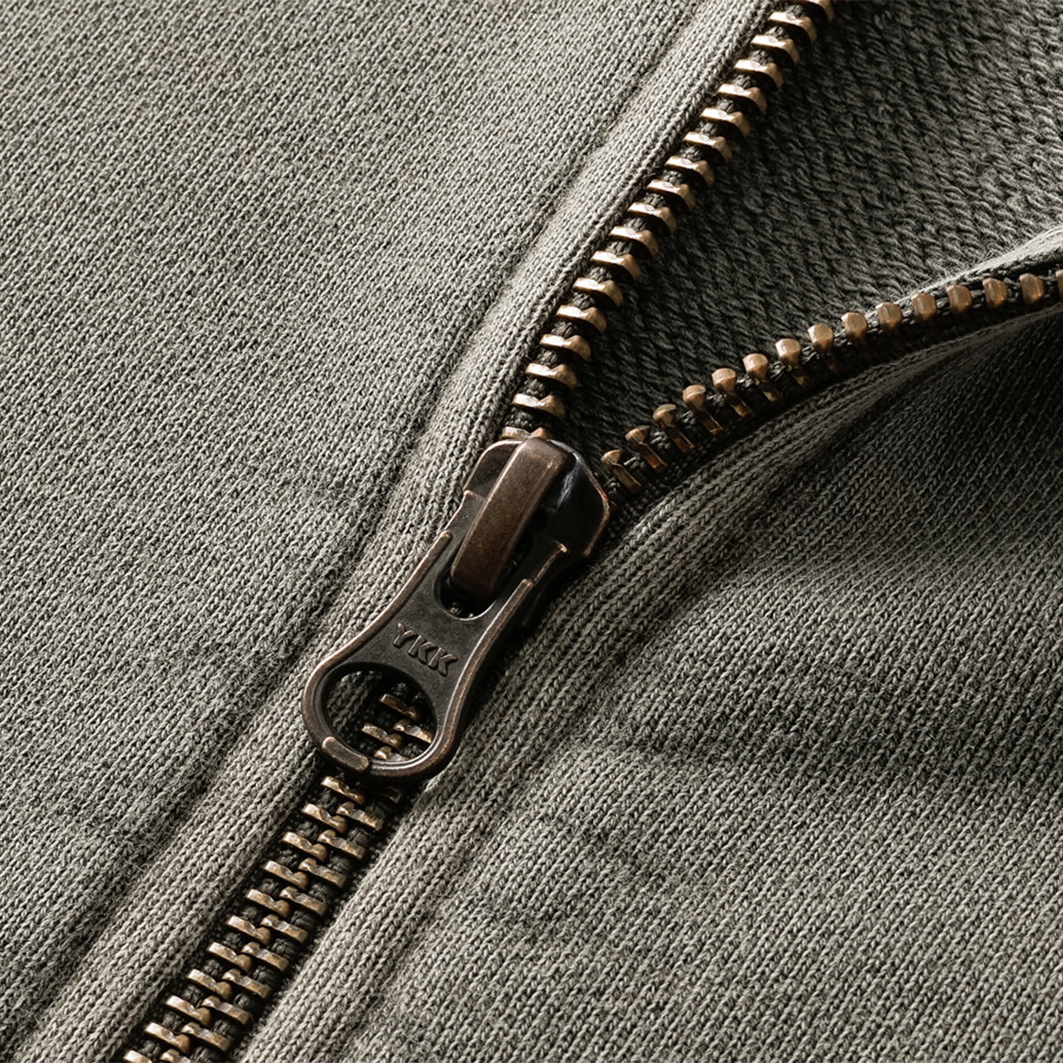 Stand Collar Panel Detail Washed Zip Up Sweatshirt