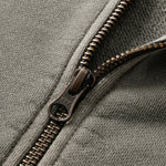 Stand Collar Panel Detail Washed Zip Up Sweatshirt