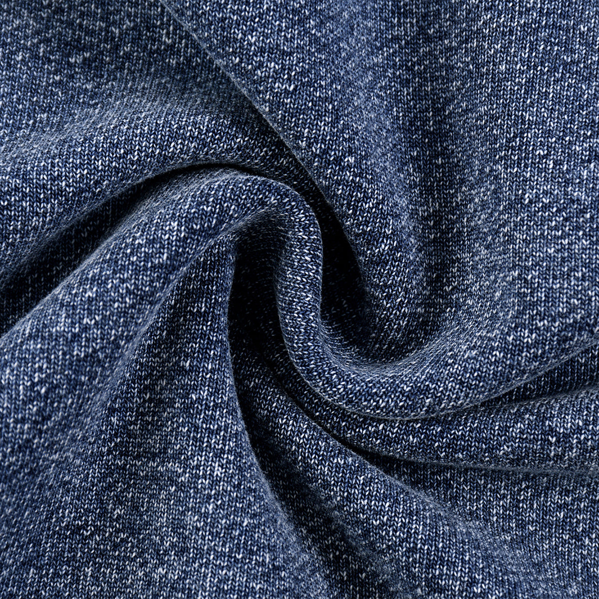 Knit Denim Kangaroo Pocket Hoodie