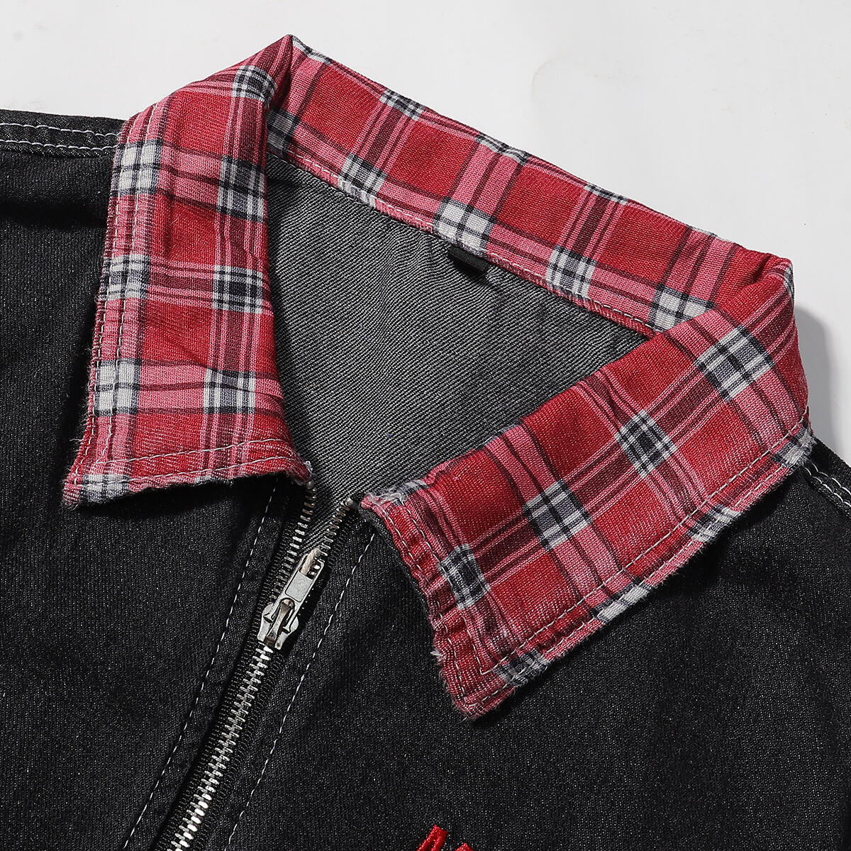 Women's Plaid Patchwork Denim Jacket