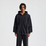 Distressed Vintage Wash Zip Up Hoodie