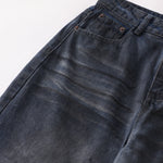 Fray Hem Vintage Wide-Leg Distressed Jeans
