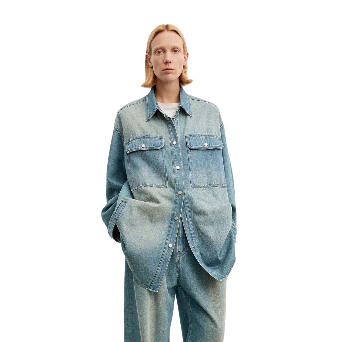Oversized Vintage Washed Denim Shacket