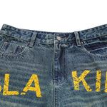 Printed Multi Pocket Denim Cargo Shorts