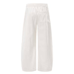Solid Tint Linen-Blend Barrel Pants