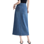Women's High-Rise Denim Midi Skirt