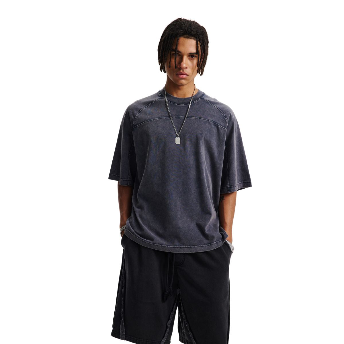 Vintage Washed Patchwork Cotton Tee 285gsm