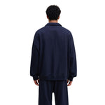 Relaxed Zip-Front Solid Color Sweatshirt