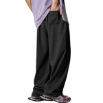 Solid Color Loose Fit Trousers