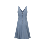 Light Wash V-Neck A-Line Denim Dress