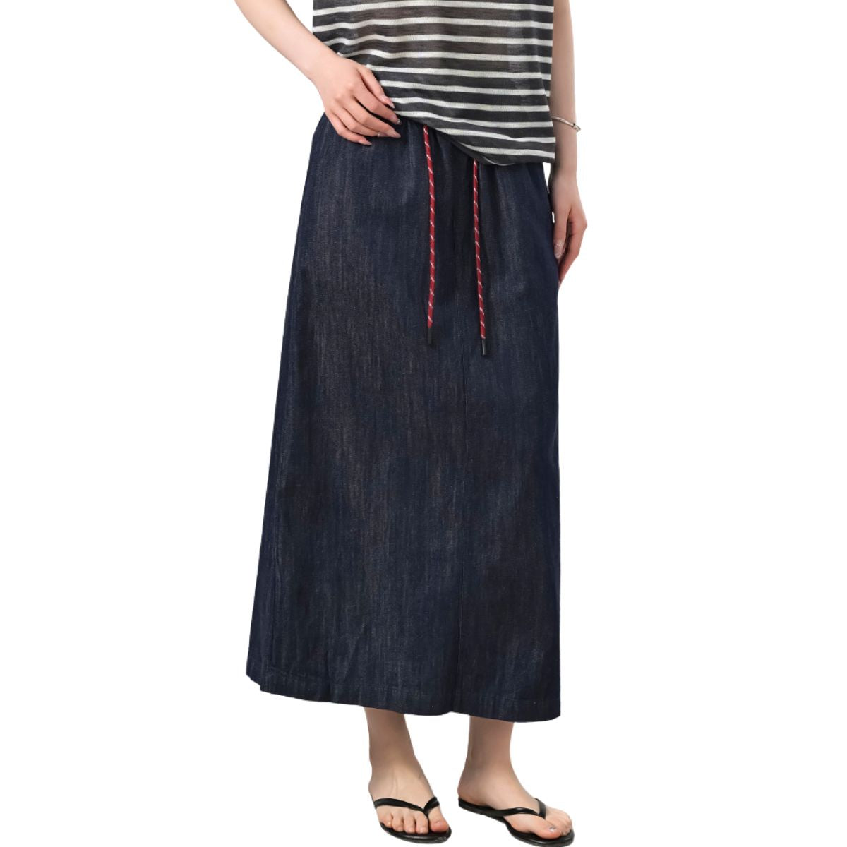 Women's Indigo Denim Midi Skirt
