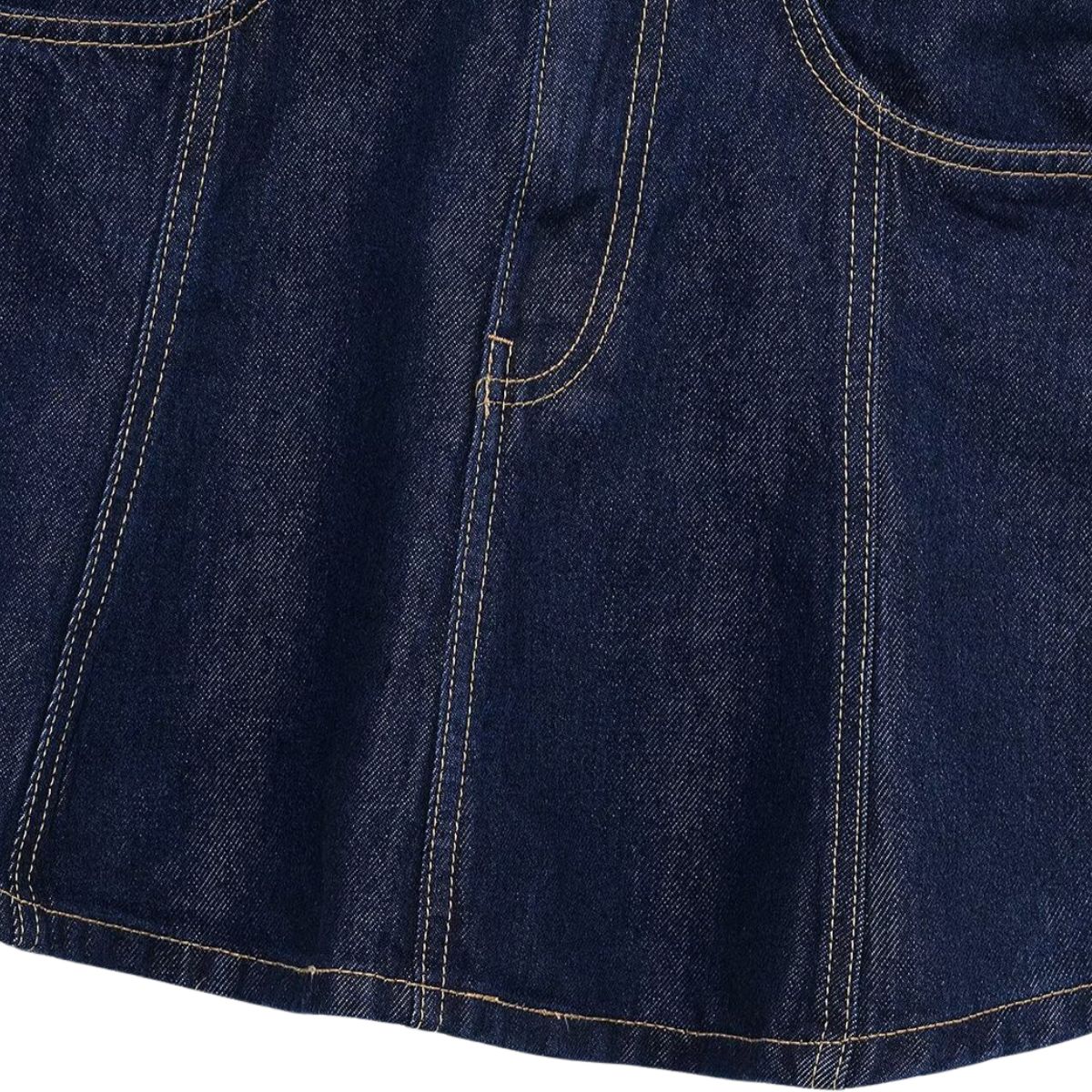 Indigo Denim Mini Flounce Skirt