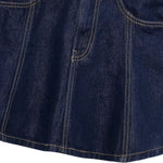 Indigo Denim Mini Flounce Skirt