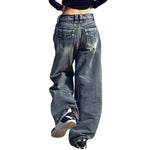 Risen Jeans Y2K High-Rise Wide-Leg Washed Jeans