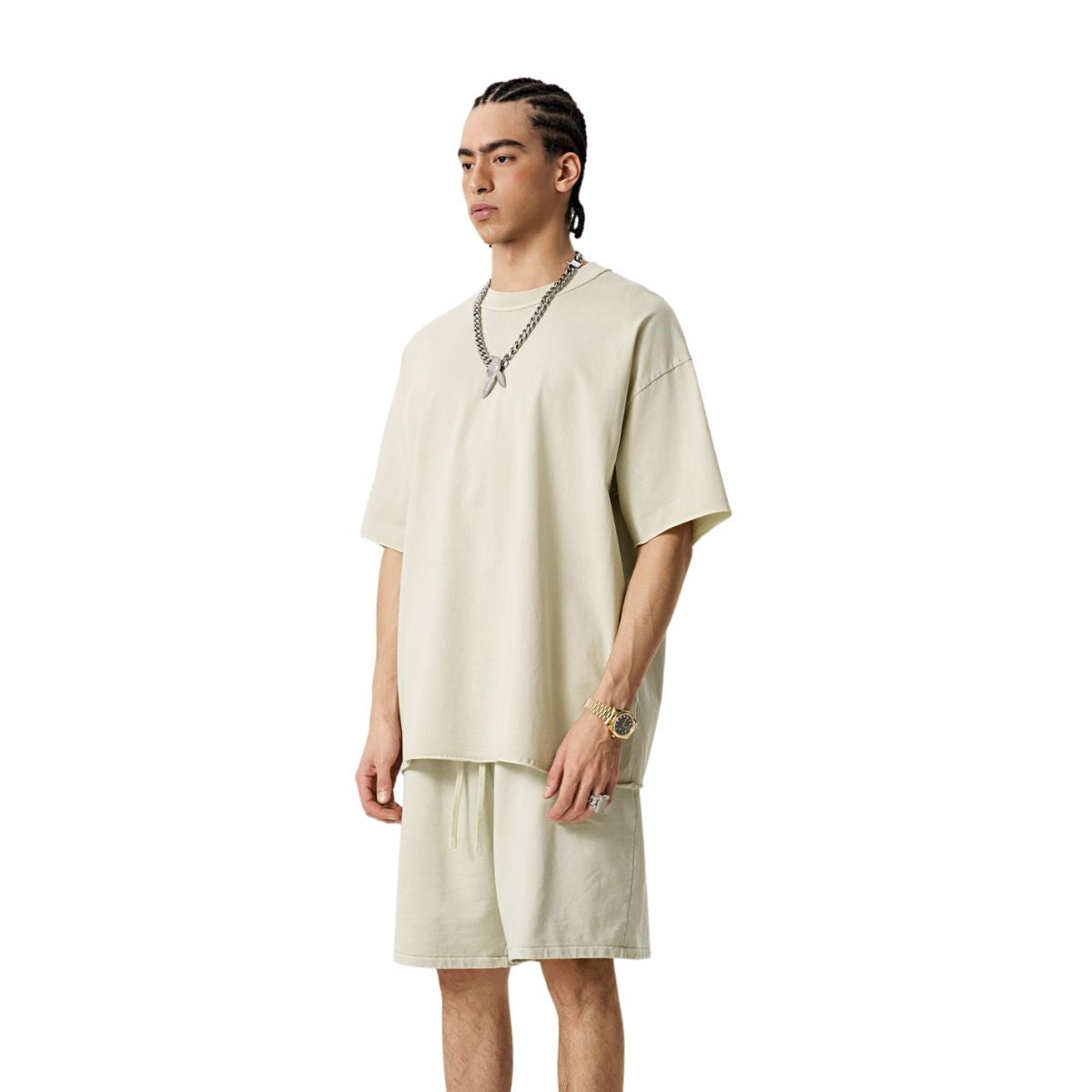 Washed Raw Edge Reverse T Shirt 275gsm
