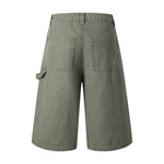 Vintage Washed Distressed Utility Bermuda Shorts