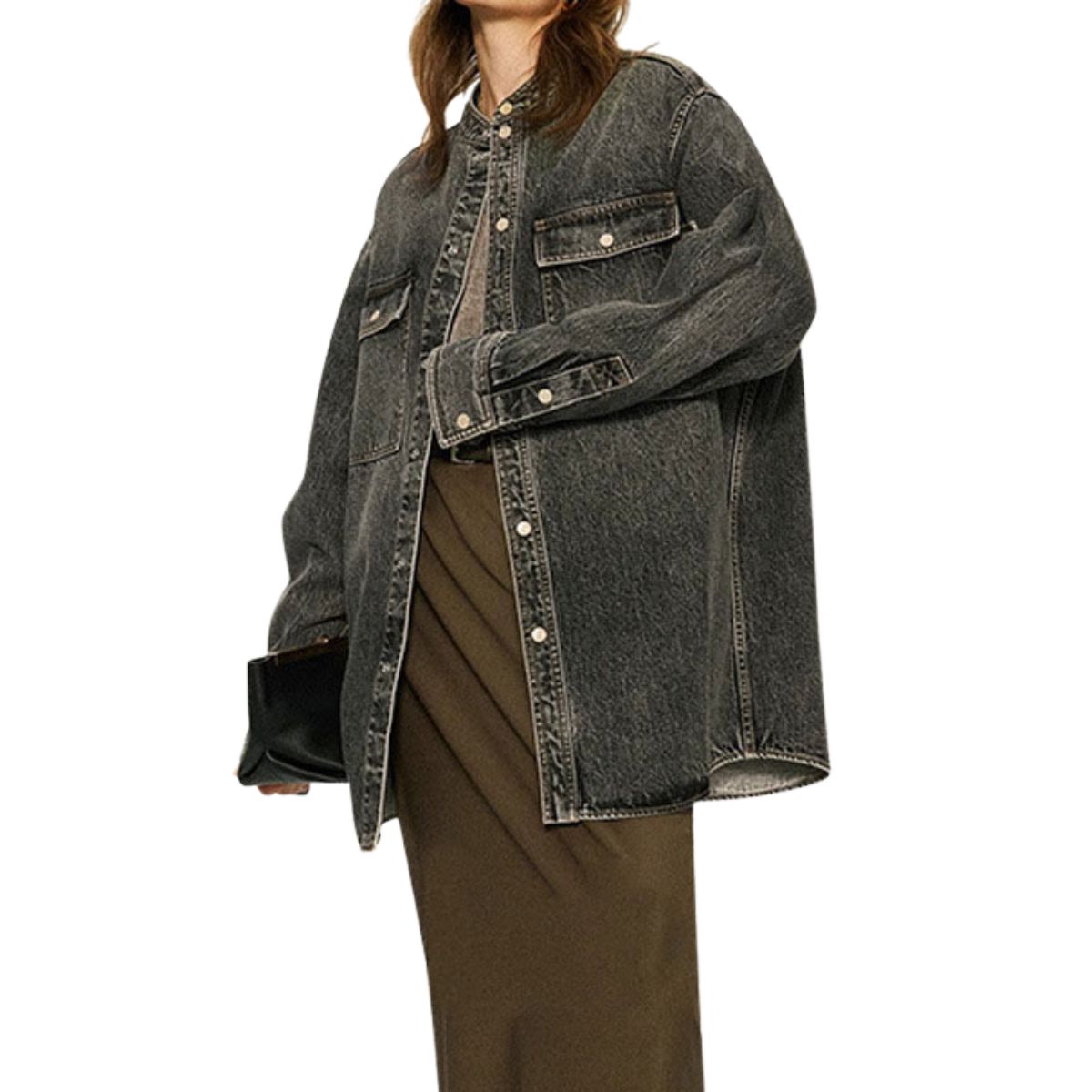 Oversized Washed Denim Shacket