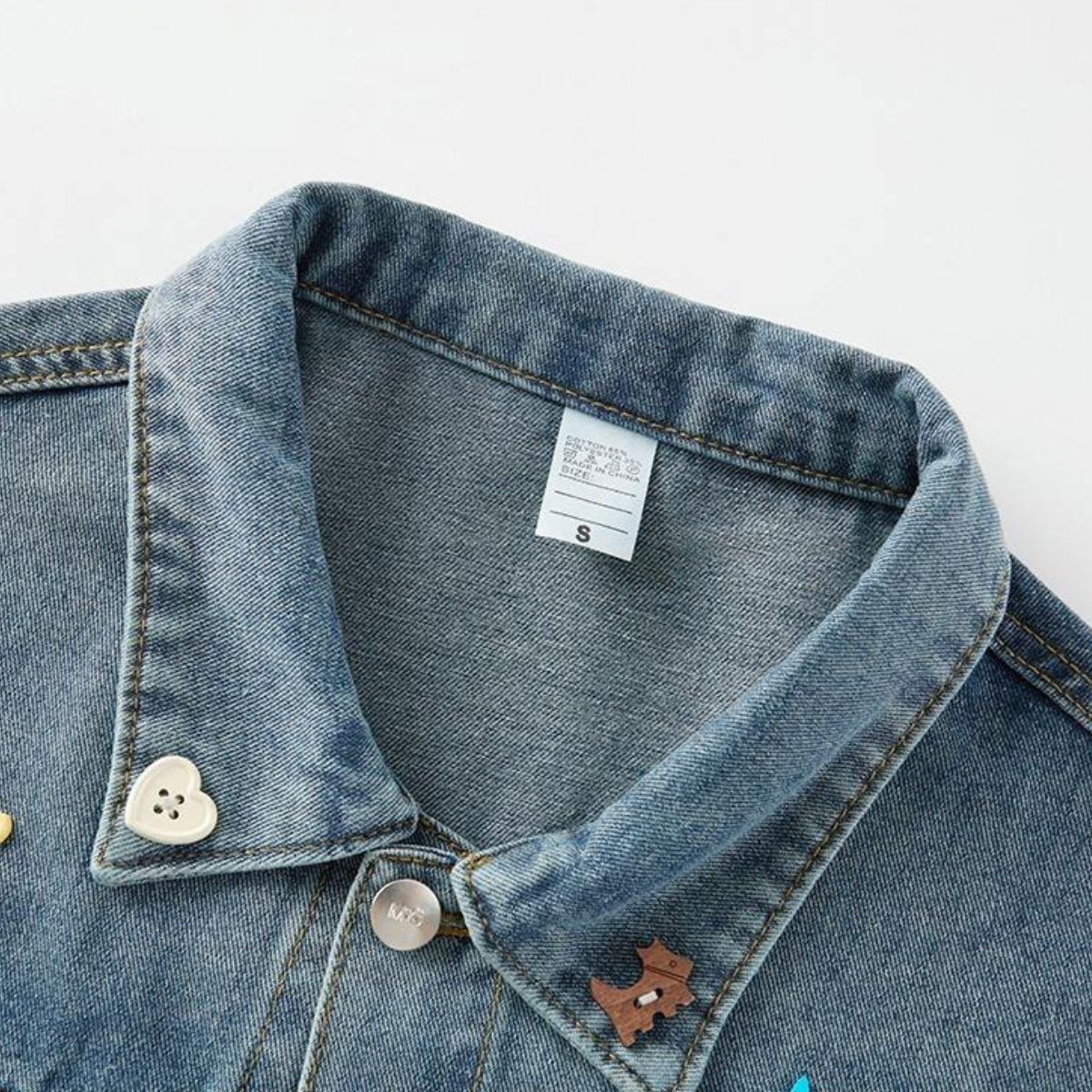 Colorful Buttoned Denim Trucker Jacket