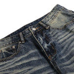 Vintage Washed Wide Leg Whiskered Jeans