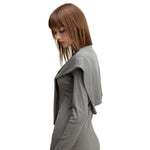 Front Tie Ribbed Knit Shoulder Wrap
