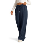 Women's Drawstring High Waist Wide Leg Pants Casual Comfy Trousers