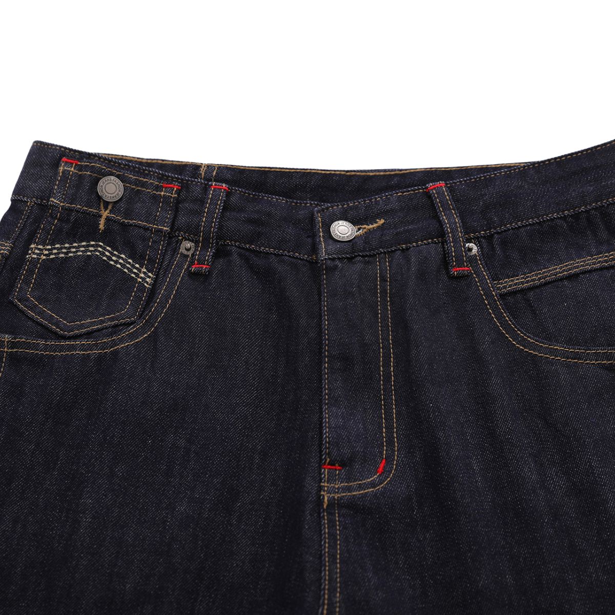Deconstructed Embroidered Raw Denim Bermuda Shorts