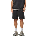 Washed Raw Edge Relaxed Shorts