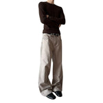 Minimalist Washed Straight Leg Denim Jeans
