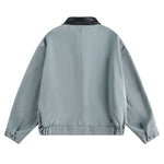 Vintage Washed Distressed Dropped Shoulder Workwear Multi-pocket Denim Jacket