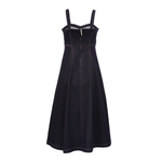 Women's Indigo Denim A-Line Midi Dress