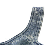Denim Jacquard Square-Neck A-Line Midi Dress