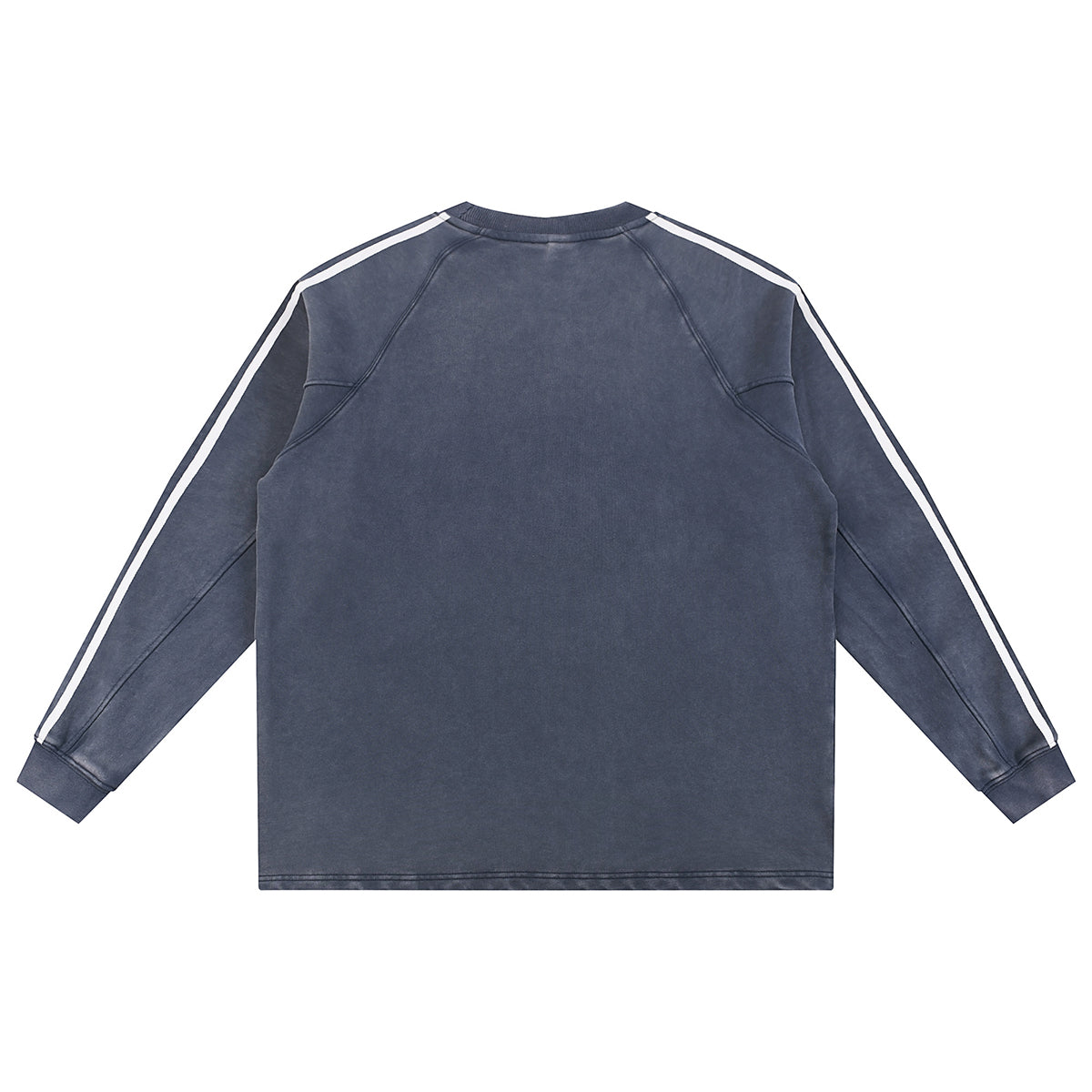 Contrast-Strap Sleeves Cotton Sweatshirt