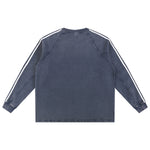 Contrast-Strap Sleeves Cotton Sweatshirt