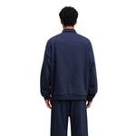 Relaxed Fit Solid Color Polo Neck Sweatshirt