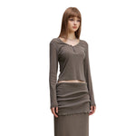 Long-Sleeve Ribbed Henley Top 8.25oz