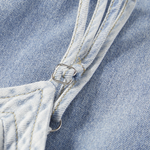 Ombre Denim A-Line Strappy Midi Dress