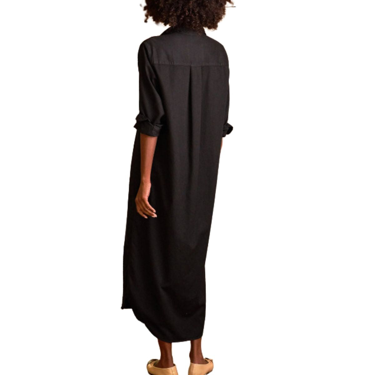 Denim Loose Fit Button-Up Maxi Shirtdress